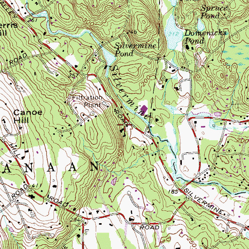 Topographic Map of Silver Hill Hospital, CT