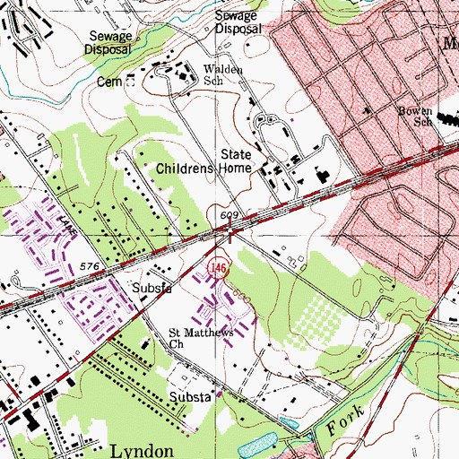 Topographic Map of Ten Broeck Hospital, KY
