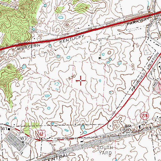 Topographic Map of Caldwell County Hospital, KY