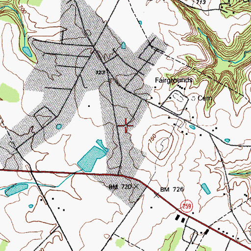Topographic Map of Breckinridge Memorial Hospital, KY