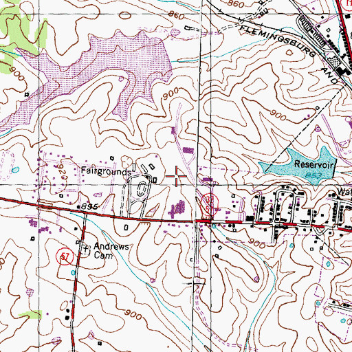 Topographic Map of Fleming County Hospital, KY