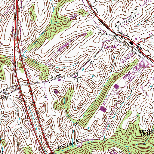 Topographic Map of Saint Elizabeth Grant Hospital, KY