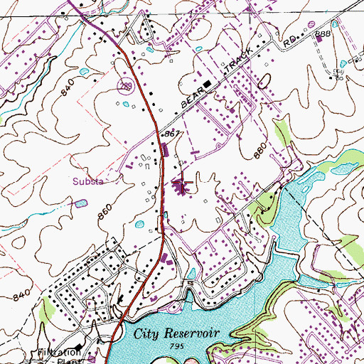 Topographic Map of Taylor County Hospital, KY