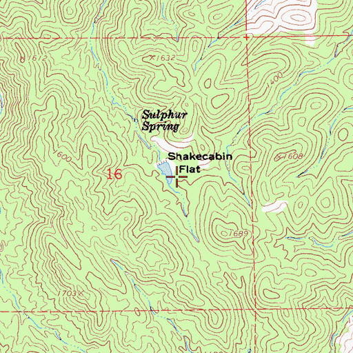 Topographic Map of Shakecabin Flat, CA