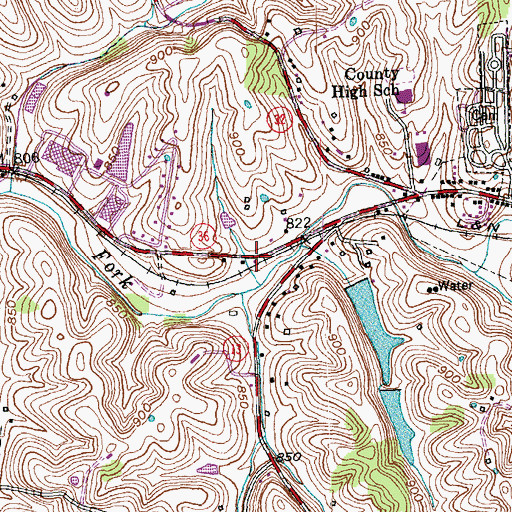 Topographic Map of Nicholas County Hospital, KY