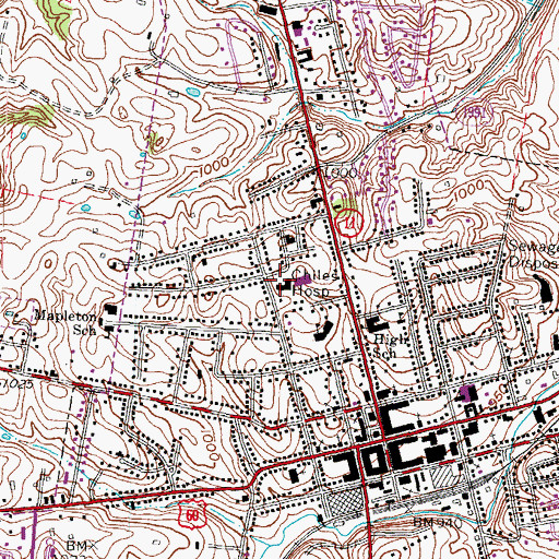 Topographic Map of Gateway Regional Health System, KY