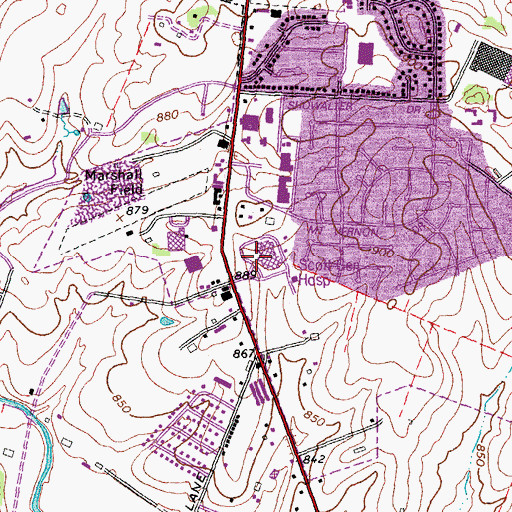 Topographic Map of Georgetown Community Hospital, KY