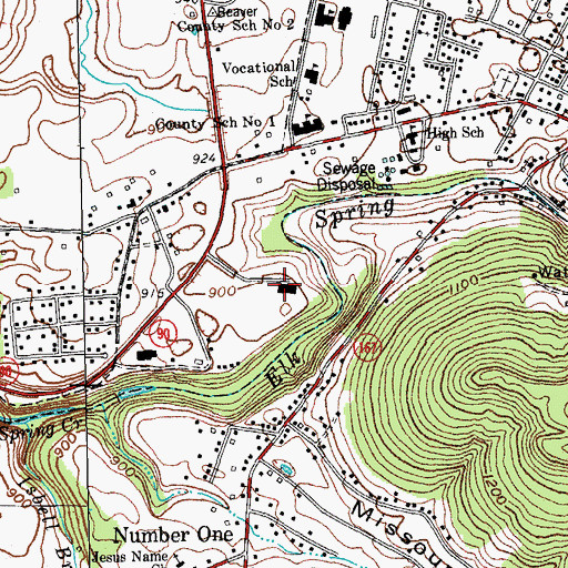Topographic Map of Wayne County Hospital, KY