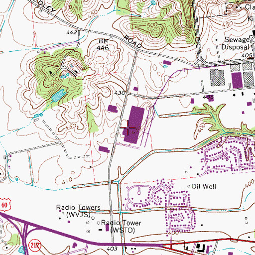 Topographic Map of River Valley Behavioral Health Hospital, KY