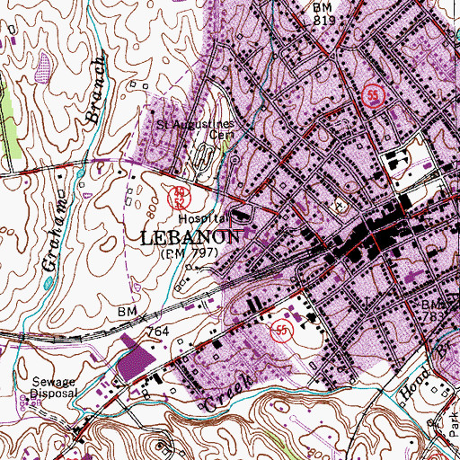 Topographic Map of Norton Spring View Hospital, KY