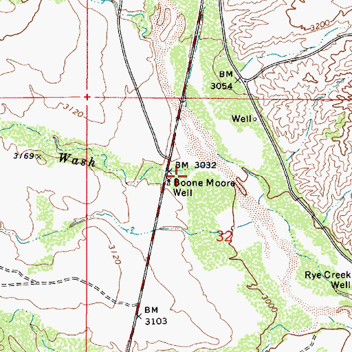Topographic Map of Boone Moore Wash, AZ