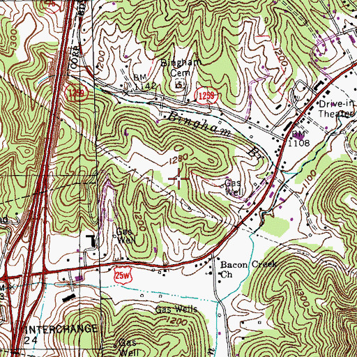Topographic Map of Baptist Health Hospital Corbin, KY