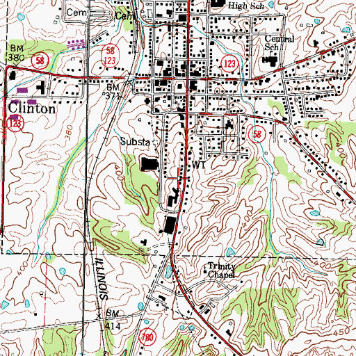 Topographic Map of Hickman County Intermediate Care Facility, KY