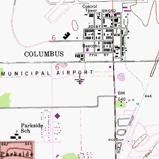 Topographic Map of Columbus Behavioral Health Center, IN