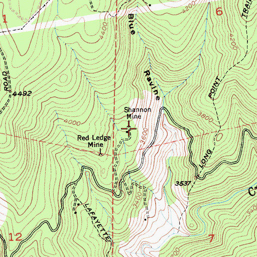 Topographic Map of Shannon Mine, CA