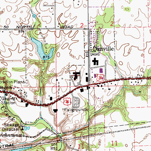 Topographic Map of Hendricks Regional Health, IN