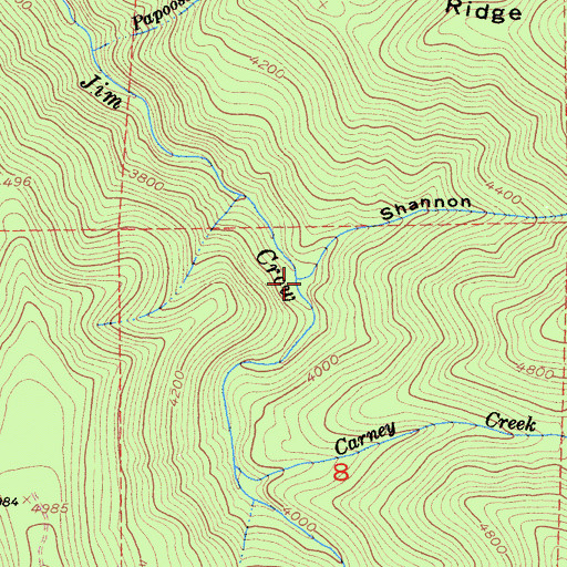 Topographic Map of Shannon Ravine, CA