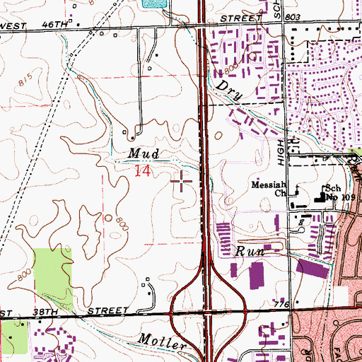 Topographic Map of Rehabilitation Hospital of Indiana, IN