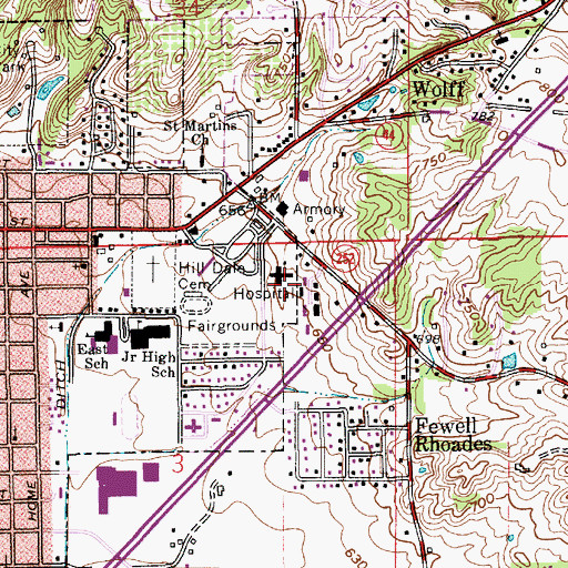 Topographic Map of IU Health Morgan, IN