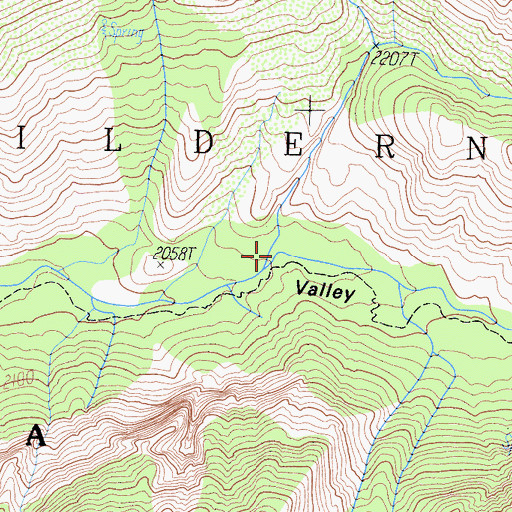 Topographic Map of Sharktooth Creek, CA