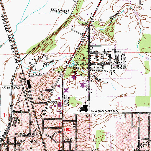 Topographic Map of Henry Community Health Medical Group, IN