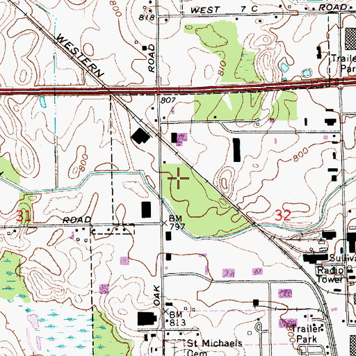 Topographic Map of Michiana Behavioral Health Center, IN
