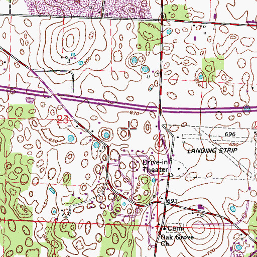 Topographic Map of Harrison County Hospital, IN