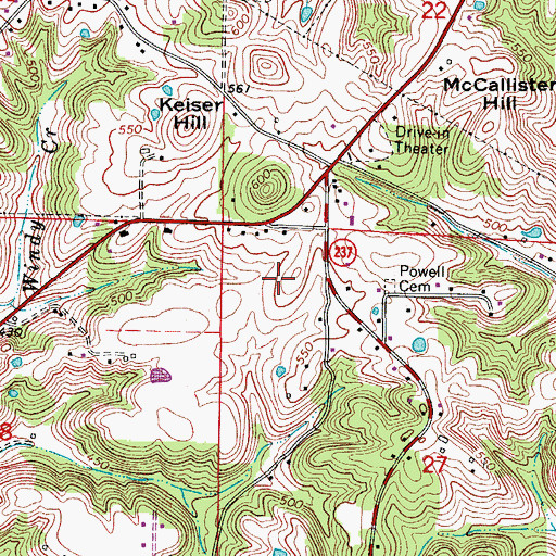 Topographic Map of Perry County Memorial Hospital, IN