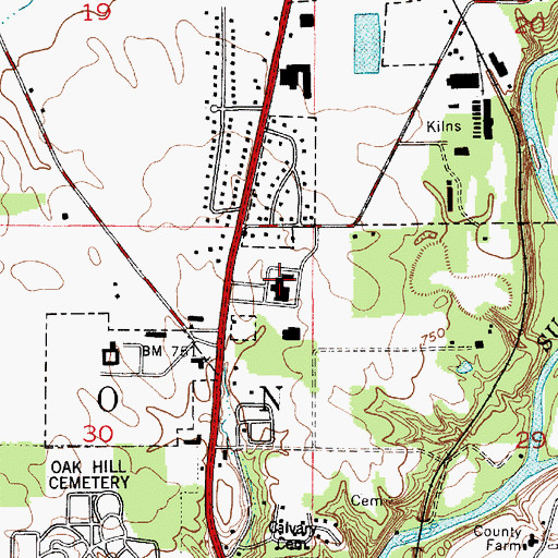 Topographic Map of Franciscan Health Crawfordsville Hospital, IN