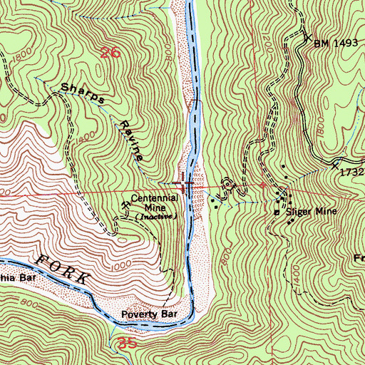 Topographic Map of Sharps Ravine, CA