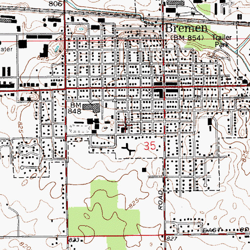 Topographic Map of Doctors NeuroPsychiatric Hospital, IN