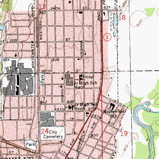 Topographic Map of Fayette Regional Health System, IN