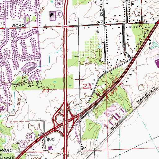 Topographic Map of Lutheran Hospital of Indiana, IN