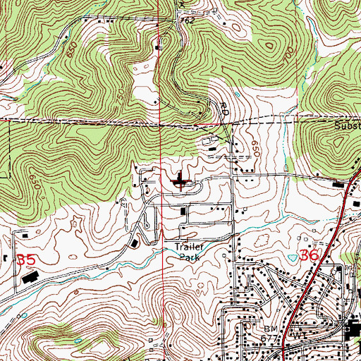 Topographic Map of IU Health Paoli Hospital, IN