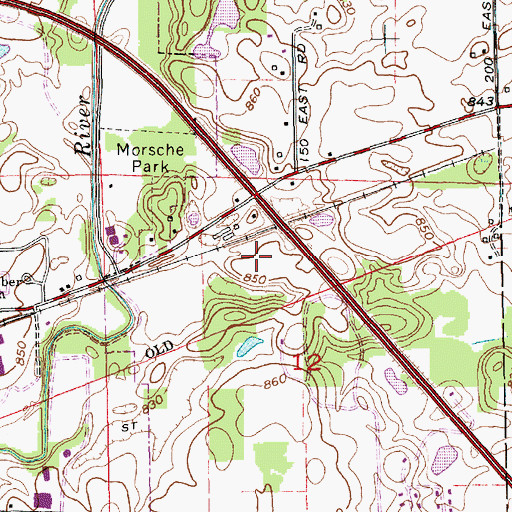 Topographic Map of Parkview Whitley Hospital, IN