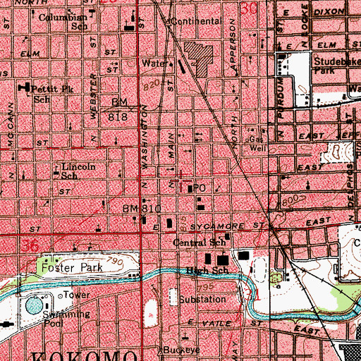 Topographic Map of Howard Regional Health System Behavioral Health Hospital, IN