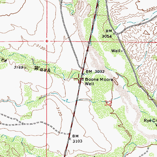 Topographic Map of Boone Moore Well, AZ
