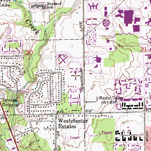 Topographic Map of Saint Vincent Seton Specialty Hospital, IN