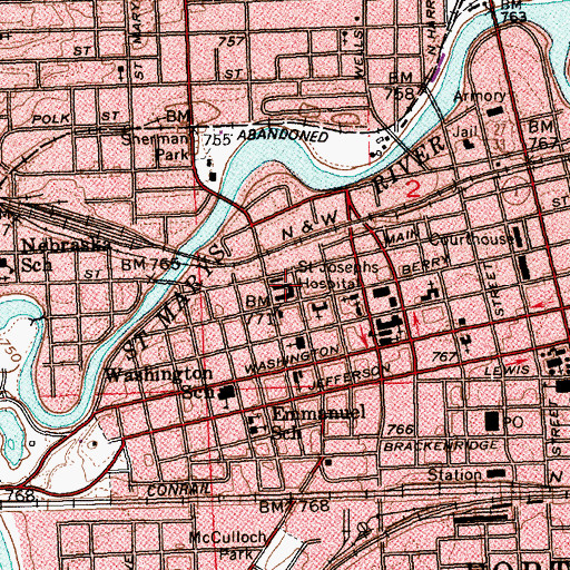 Topographic Map of Select Specialty Hospital Fort Wayne Campus, IN