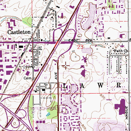 Topographic Map of The Indiana Heart Hospital, IN