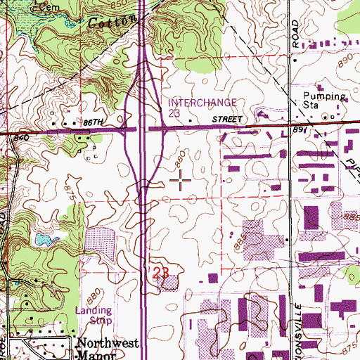 Topographic Map of Indiana Orthopedic Hospital, IN