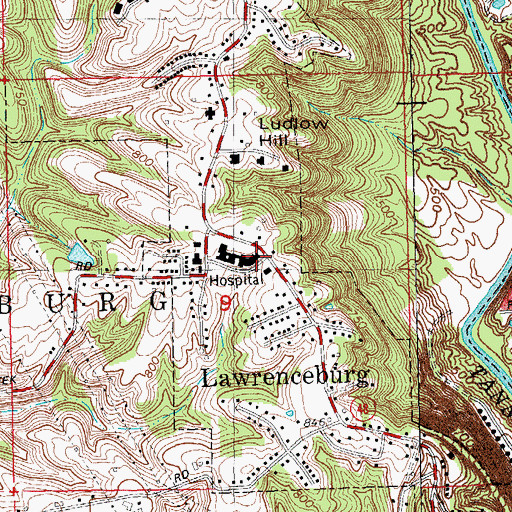 Topographic Map of Community Mental Health Center, IN