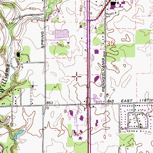 Topographic Map of IU Health North Hospital, IN
