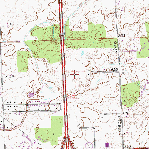 Topographic Map of Parkview North Hospital, IN