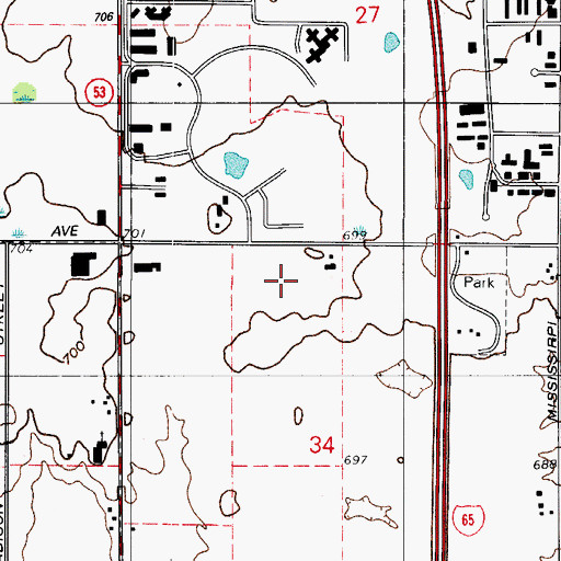 Topographic Map of Pinnacle Hospital, IN