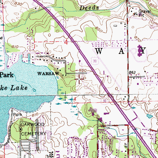Topographic Map of Otis R Bowen Center for Human Services Intake Center, IN