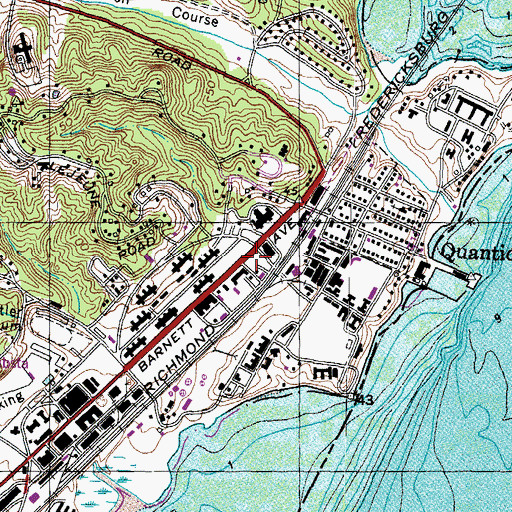 Topographic Map of Quantico Fire and Emergency Services Station 31, VA