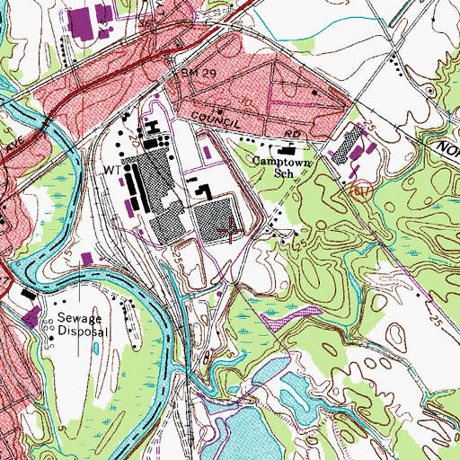 Topographic Map of International Paper Company Fire Brigade, VA