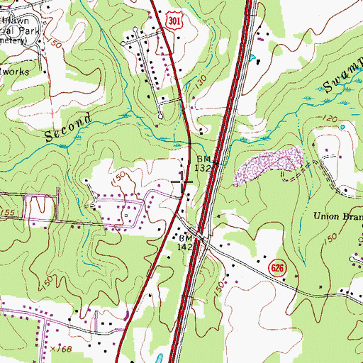 Topographic Map of Carson Volunteer Fire Department Substation - Company 3, VA