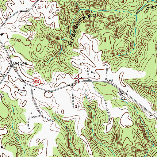 Topographic Map of Richmond County Volunteer Fire Department Station 3, VA